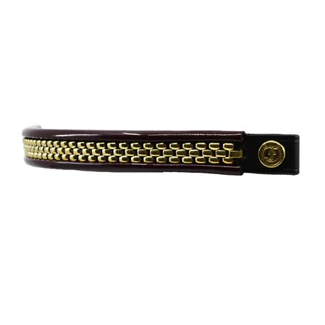 Chain Browbands with Logo Button Ends