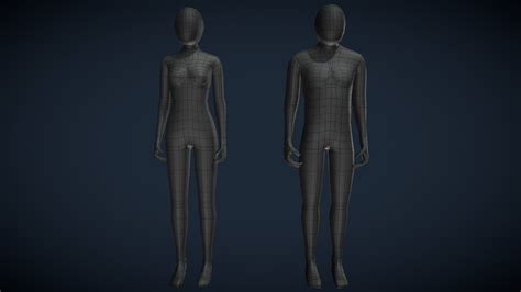 Rigged low poly male & female figures. (Blender) - Download Free 3D ...