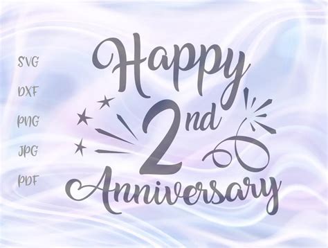 Happy 2nd Anniversary SVG Files for Cricut Cotton Paper - Etsy | Bronze ...