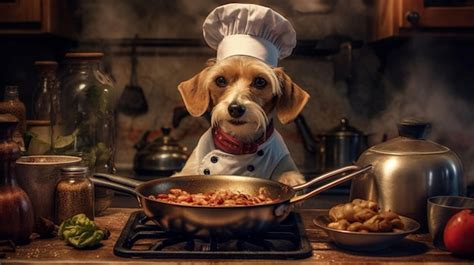 Premium AI Image | Chef dog cooking