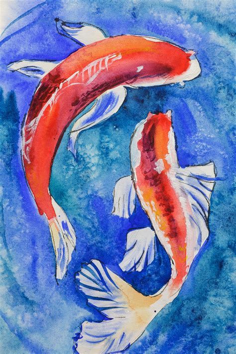 Japanese Koi Fish Art - Koi Fish Art Print Goldfish Japanese Koi Fish ...