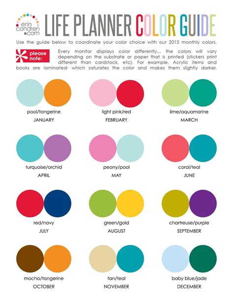 Image result for suggested color combinations erin condren 2017 | Good ...