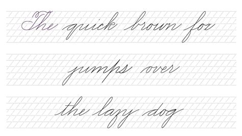 How to write in Spencerian - The quick brown fox jumps over the lazy dog