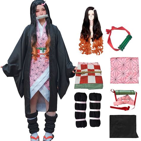 Buy with Wig Demon Slayer Cosplay Costume Kamado Nezuko Tanjirou ...