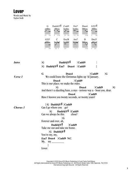 Lover by Taylor Swift - Guitar Chords/Lyrics - Guitar Instructor