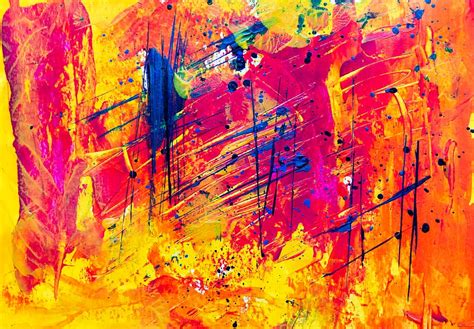 Online crop | HD wallpaper: yellow and red abstract painting, multi ...