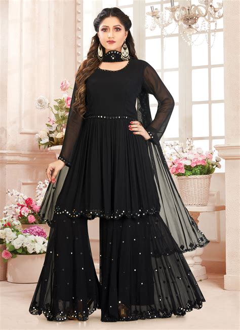 Black Engagement Salwar Suit buy online - Salwar Kameez