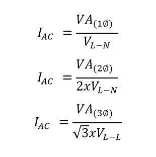 Volt Amp. (VA) to Amp. (Amperes) - Convert, conversion, table and formula