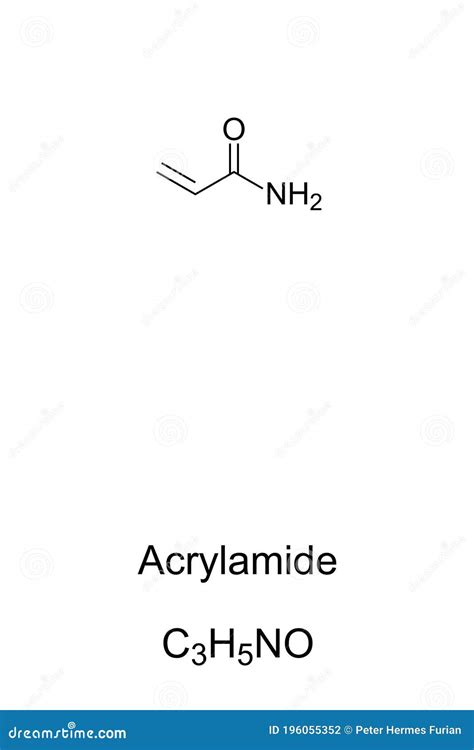 Acrylamide, Acrylic Amide, Chemical Structure and Formula Stock Vector ...