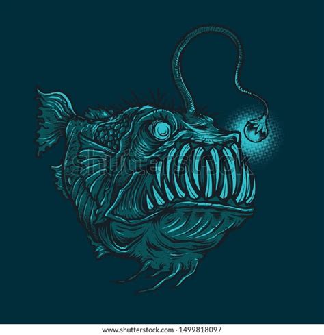 Vector Illustration Angler Fish Stock Vector (Royalty Free) 1499818097 ...