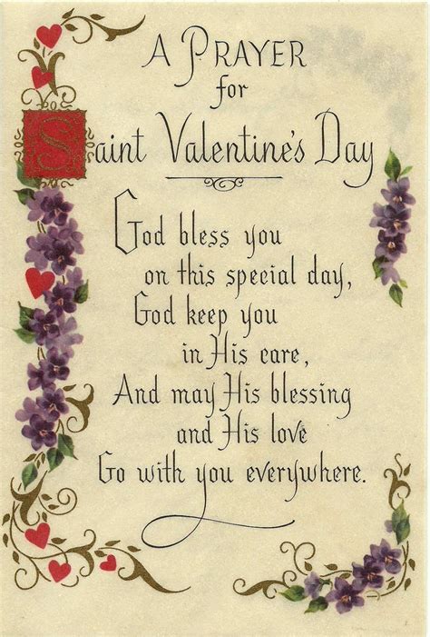 Saint Valentine's Day card circa 1958 | St valentine prayer, Catholic ...