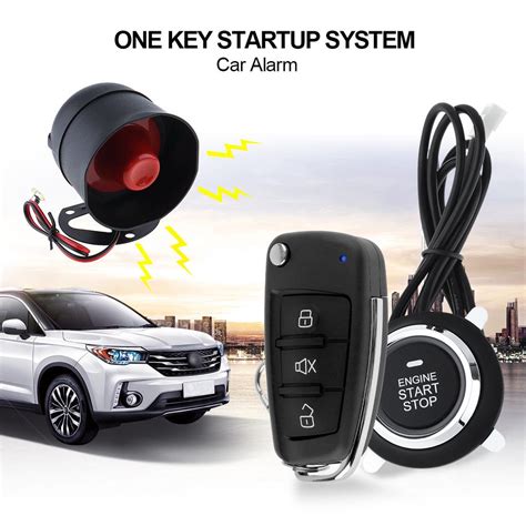 Universal Car Alarm System Remote Start Stop Auto Central Lock and ...