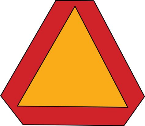 Slow Moving Vehicle Sign - Red And Yellow Traffic Signs Clipart - Full ...