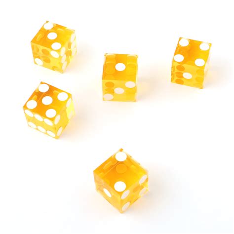 Yellow Casino Craps Dice 19mm Grade Set of 5 Razor Edge Stick ...