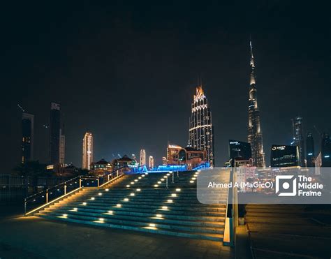 Burj Khalifa Night View • The Middle Frame • Arab Stock Photos and Images