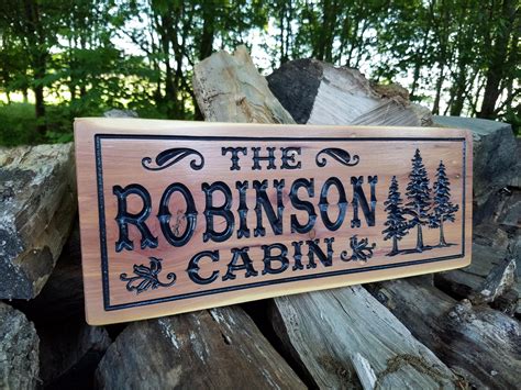 Cabin Signs Wooden Signs Custom Outdoor Name Sign Personalized | Etsy