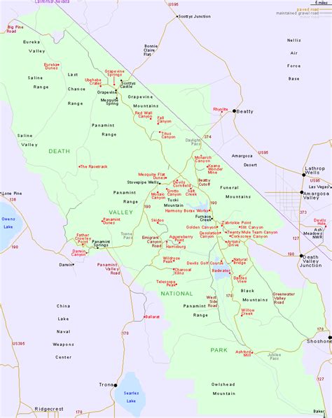 Map of Death Valley National Park, California/Nevada