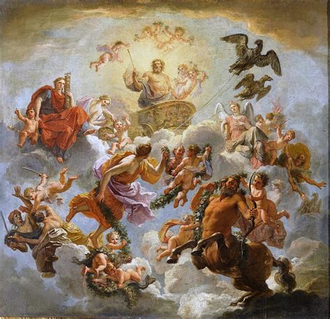 Jupiter Chariot Between Justice And Piety. Study Painting by Noel ...