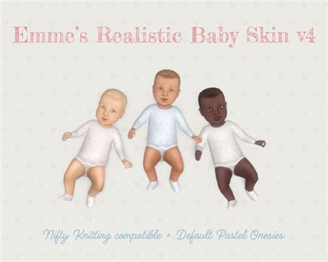 Ts4 Emme’s Realistic Baby Skin V4 (31/03/2022) | Emme Sims | Sims baby ...