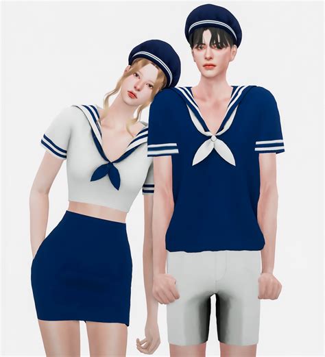 (Sims 4 cc) Sailor Outfit Male and Female [SFS] | Sailor outfits, Sims ...