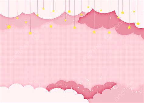 Pink Cute Baby Clouds Stars Background, Wallpaper, Pink Background ...