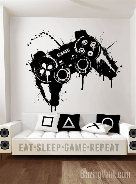 Video Game Wall Decal Gamer Controller Wall Decal Splat - Etsy | Wall ...