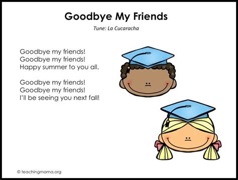 Sensational Preschool Graduation Songs And Poems Free Printable ...