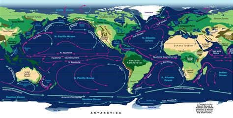 World Map With Currents - Show Me The United States Of America Map