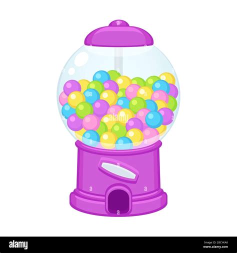 Old fashioned gumball machine. Cartoon candy or bubble gum dispenser ...