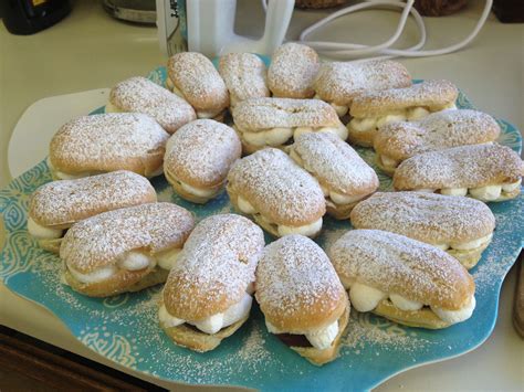 eclairs. Jacques Pepin recipe for pastry and I stuffed them with his ...