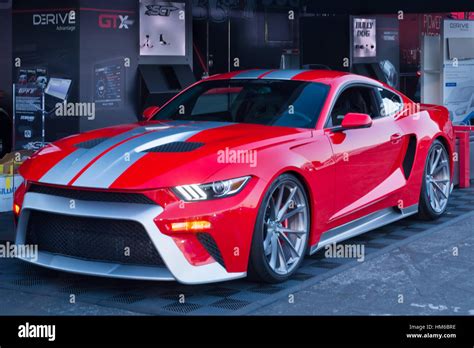 Custom Ford Mustang, tribute to the Ford GT, at SEMA Stock Photo - Alamy