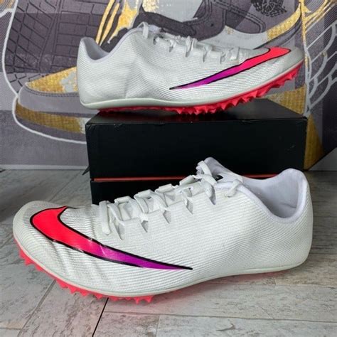 Nike Zoom 400 Track Spikes White/Flash Crimson Mens size 6.5 / Womens ...