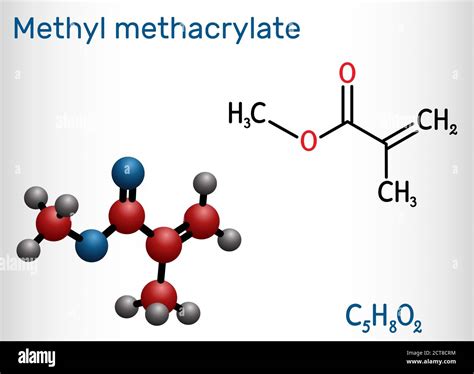 Methyl methacrylate, MMA molecule. It is methyl ester of methacrylic ...