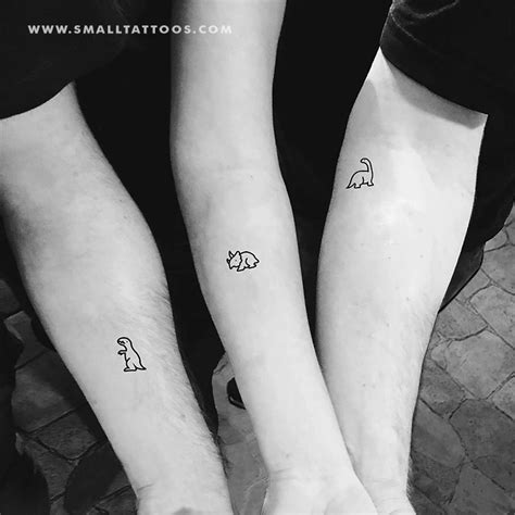 Matching Dinosaur Temporary Tattoo (Set of 3x3) | Friend tattoos, Small ...