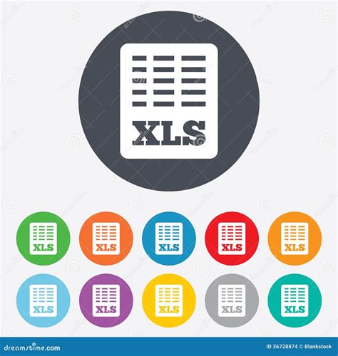 Excel File Document Icon. Download Xls Button Stock Illustration ...