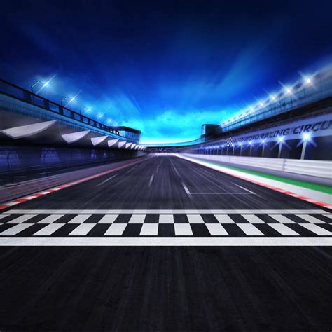 Race Track Finish Line Night Scene 3D Racing Competition Photo Backdro ...