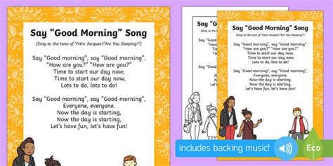 Good Morning Song for the Classroom - Primary Resources