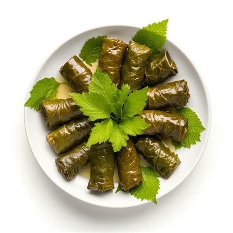 greek stuffed grape leaves isolated on white background, AI Generative ...