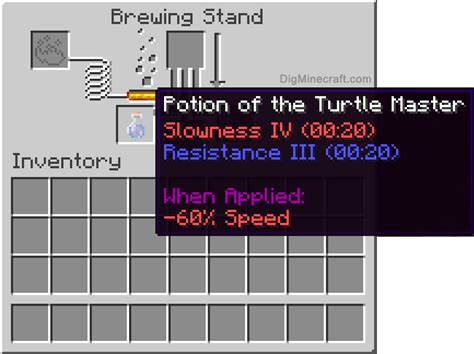 How to make a Potion of the Turtle Master (0:20 - Slowness IV ...