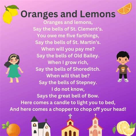 Oranges and Lemons Printable Lyrics, Origins, and Video