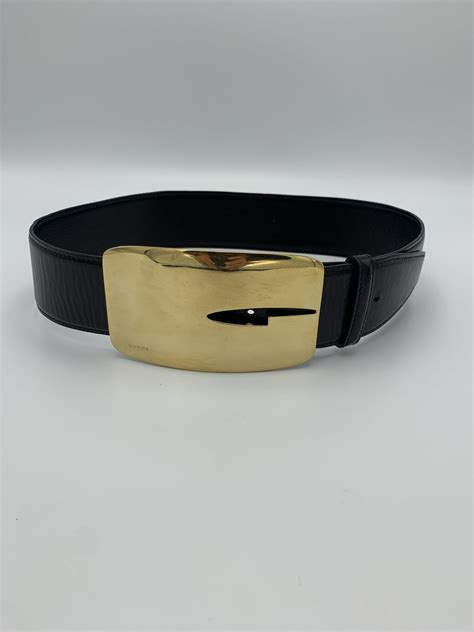 Gucci Gold Buckle Logo 90's Iconic Belt - Rellik