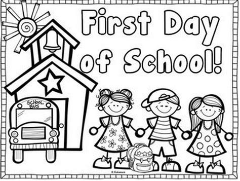 Printable first day of school coloring page - Coloringpagebook.com