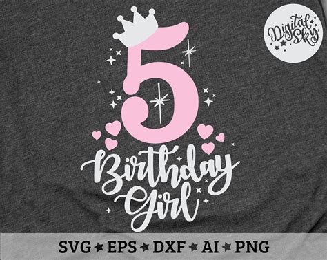 Five Birthday Svg Fifth Birthday Svg 5th Birthday Svg - Etsy