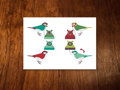 Day 4 Four Calling Birds... Printable Holiday Card. $10.00, via Etsy ...