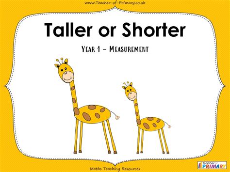 Taller or Shorter - Year 1 | Teaching Resources