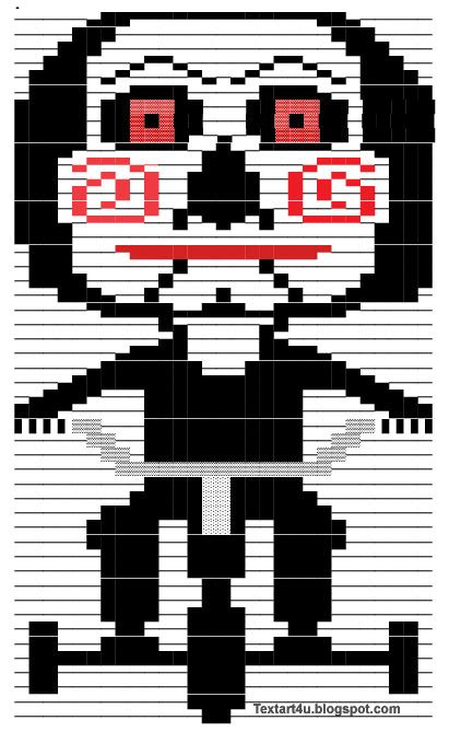 Billy The Puppet | Jigsaw Copy Paste Text Art | Cool ASCII Text Art 4 U