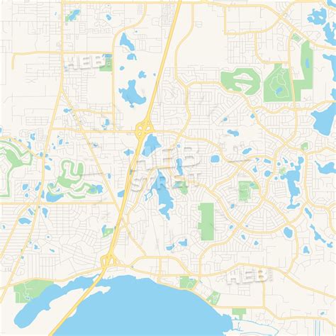 Empty vector map of Deltona, Florida, USA This printable road map was ...