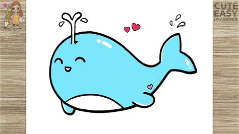 Simple Cute Whale Drawing