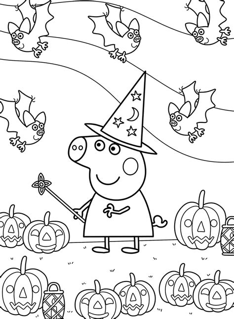 Halloween Peppa Pig Coloring Pages - Free Printable Coloring Pages