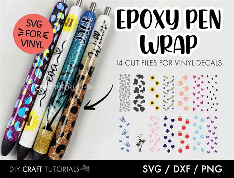 Pen Wrap SVG Glitter Pen Wraps Pen Wraps for Vinyl Epoxy - Etsy New Zealand